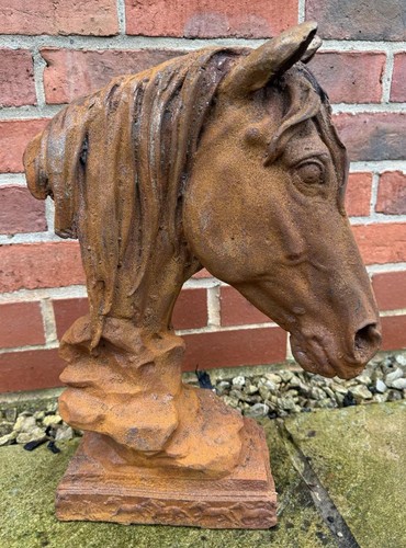 Horse head bust sculpture - sculpture,