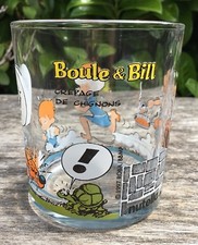 Vintage Nutella Boule & Bill French Cartoon Tumbler Glass Crepage De Chignons 3