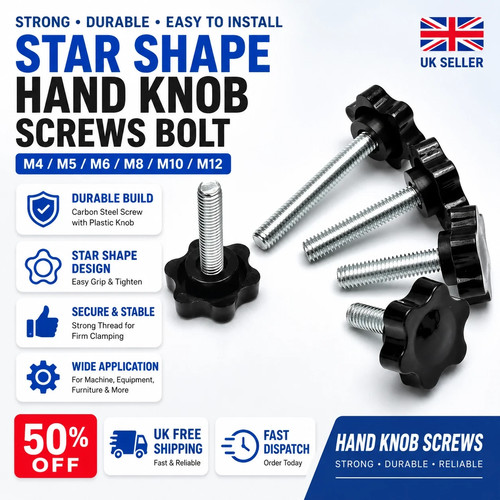 Carbon steel hand knob - knob, screws