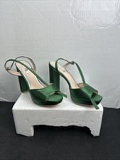 Be Mine Vanyaa platform heeled shoes in Emerald Green - Size 9 - 255