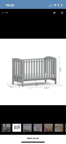 Boori cot alice pebble grey - boori,