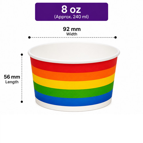 Printed paper ice cream - printed, cups