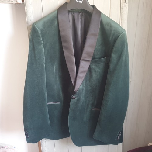 Green velvet tuxedo jacket - green,