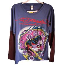 Ed Hardy Shirt Medium Blue