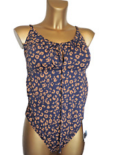 M & S MATERNITY SWIMSUIT SIZE  14  NON WIRED REMOVABLE PADDED CUPS  NAVY MIX