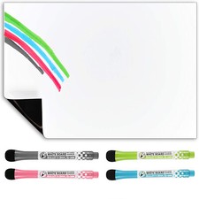 Magnetic Fridge Whiteboard, Dry Erase Magnet Memo Board Kitchen Notice Planner 