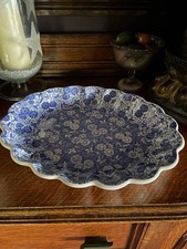 Spode Beautiful Blue And White Fluted Dish. Made In England Excellent Condition