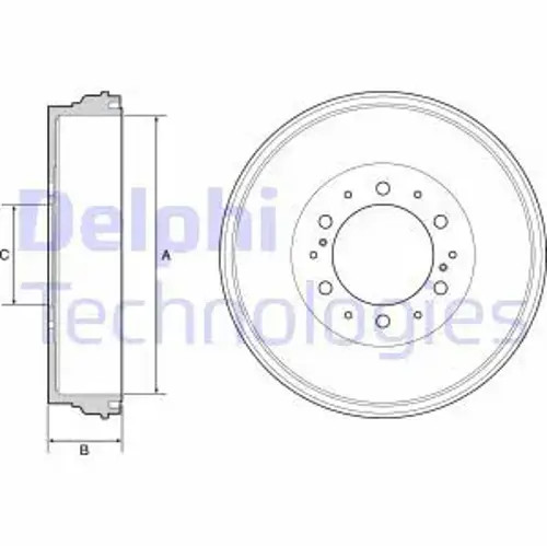Brake drum bf537 delphi - drum,