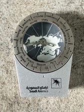 Vintage Saudi Aramco World Time Clock – Dual Time Zone Travel Desk Clock