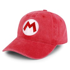 Mario Luigi Embroidered Pigment Dyed Cosplay Costume Ball Cap - FREE SHIP