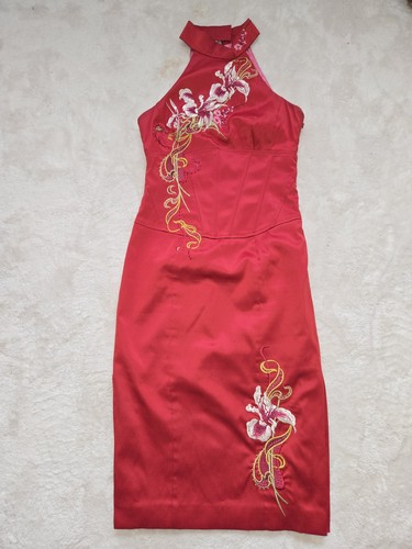 Karen millen rare red satin - karen,