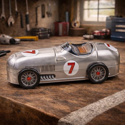 Biscuits tin vintage race car - tin,