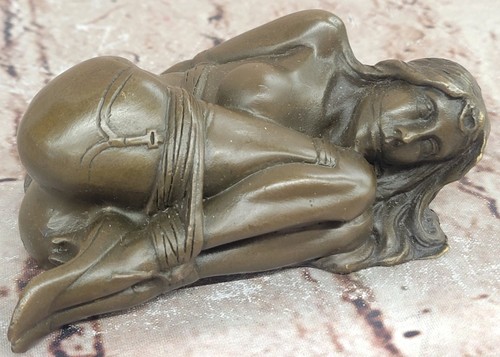 Vintage bondage girl bronze - girl,