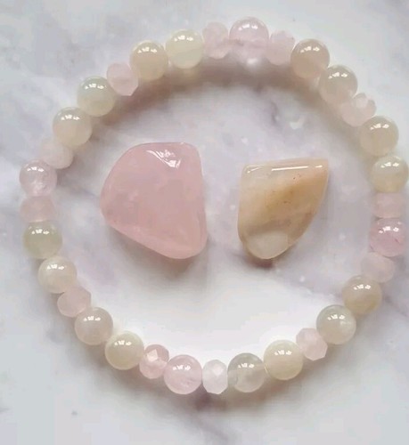 Moonstone with rose - with, 6mm