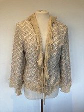 Gorgeous Michel Ambers Tie Front Cream Jacket Size 12