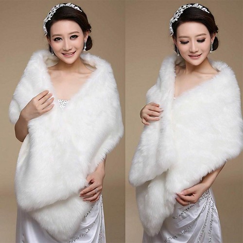 Faux fur white - white, ivory