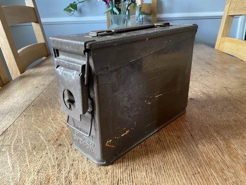 Vintage metal ammunition box - metal,