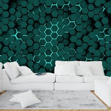 Dark Teal, Vibrant Cyan Lights