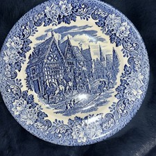 Vintage English Ironstone Pottery EIT 'Dickens Series' Blue Dinner Plate 25cm