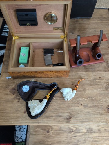 Italian humidor four pipes - humidor,,