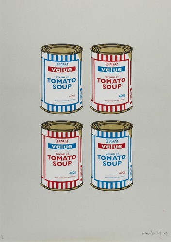 Banksy soup cans red - soup,