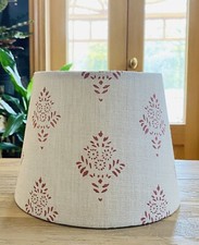 NEW HANDMADE LAMPSHADE SUSIE WATSON ANISHA FABRIC BRICK RED DRUM OR TAPERED