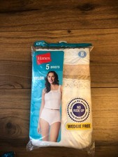 2006 Hanes Womens Nylon Briefs Lace Waist Band Multicolor 5 Pack Sz 8 New