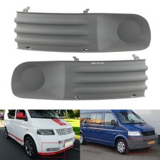 Pair For VW Transporter T5 03-09 Front Bumper Grille Fog Light Cover No Hole New