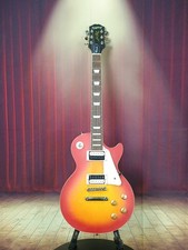 epiphone les paul Classic Cherry Sun burst Worn Looking With New Black Hard...