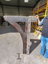 Set Of 8 Huge Reclaimed Pitched Pine Gallows Brackets 62" Tall