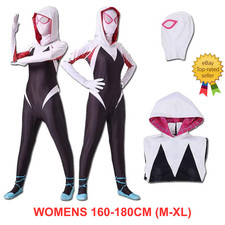 Adults W Spider Gwen Cosplay Costume Halloween Superhero Bodysuit Lycra Fabric