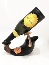 Wooden Drunken Prosecco Duck 30cm Painted Bottle Holder Duck DCUK