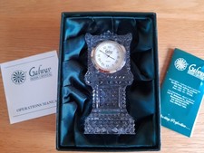Heavy Galway Irish Crystal Clear Glass Minature Grandfather Clock