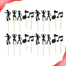  30pcs Vintage Music Theme Dessert Topper Note Design Cupcake Insert Birthday