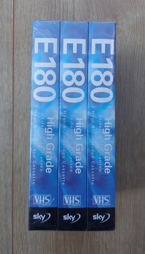 Sky vhs e180 blank video - 3x,