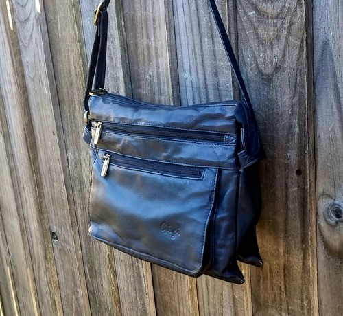 Gigi dark navy blue leather - dark,