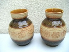 Vintage West German Vases Pots Mid Century Pair ( BAY 660 17 )