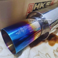 HKS HI-POWER UNIVERSAL SINGLE EXHAUST MUFFLER TITANIUM Inlet 2" Outlet 3.5" Inch