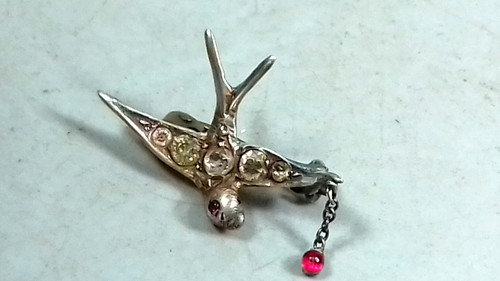 Antique silver paste swallow - silver,