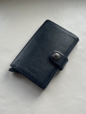 Secrid Blue Leather Thin Wallet With Aluminium Card Holder Made In Holland