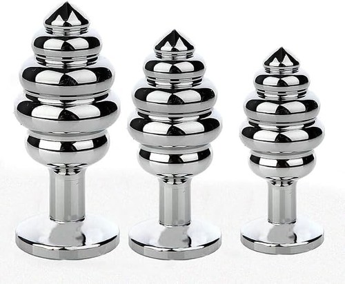 3pcs ribbed butt plug - 3pcs,