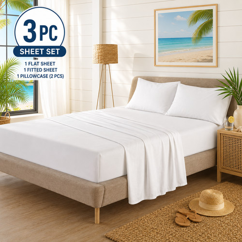 Piece white bed top flat - bed,