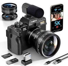 5K Digital Cameras 48MP 16X 60FPS Wifi With Wide-Angle & Macro Lens Microphone