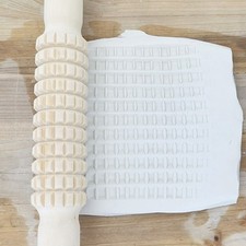 Clay Rolling Pin Grid Texture