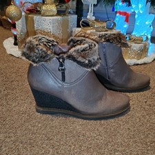 BROWN LEATHER AND SUEDE ZIPPED