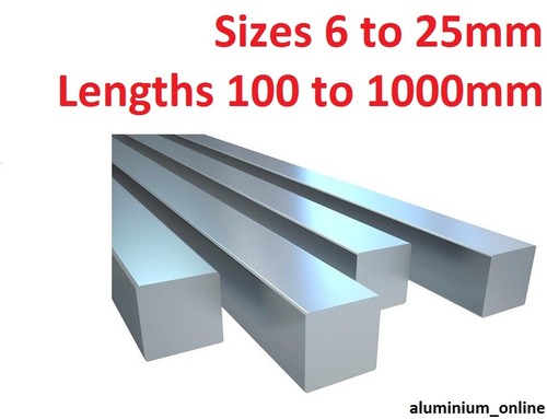 Aluminium square bar 6mm - square, 8mm
