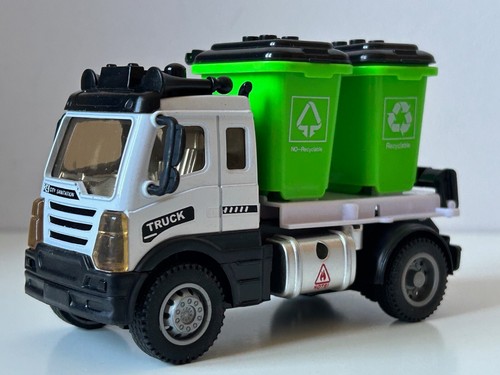 Garbage truck lorry 2 bins - +,