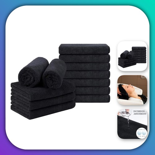 Black microfiber hair towels - black,