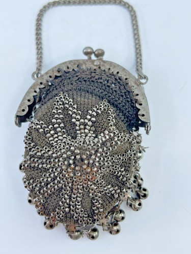 Antique brown crochet floral - antique,