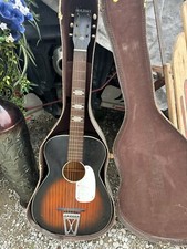 VINTAGE 60'S HARMONY STELLA PARLOR ACOUSTIC GUITAR SUNBURST W/CHIPBOARD CASE USA